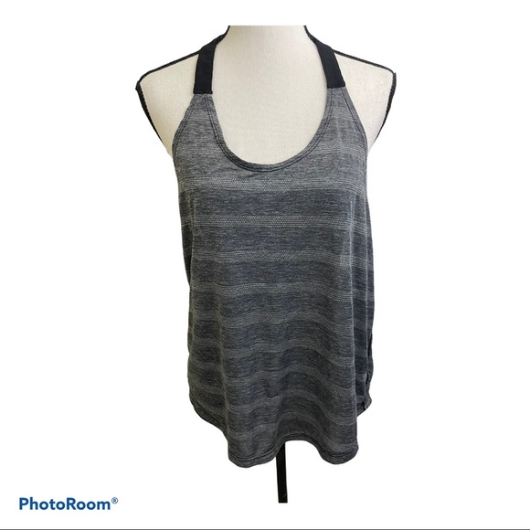 Nike active tank grey scoop neckline exposed back fits medium no size tag - Picture 1 of 6